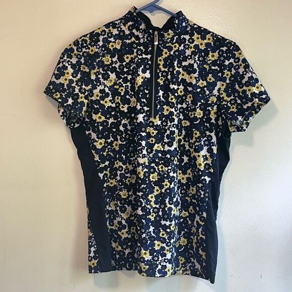 EXCELLENT CONDITION SMALL TAIL 1/4 ZIP SHORT-SLEEVED POLYESTER STRETCH GOLF TOP - Picture 1 of 7